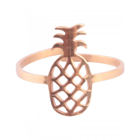 Bague acier doré MILE MILA Ananas