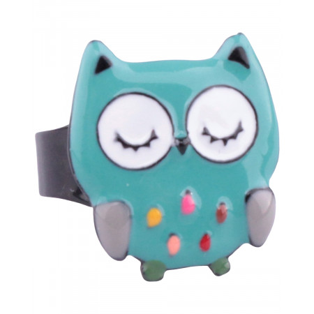 Bague Chouette bleu LOL