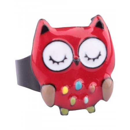 Bague Chouette rouge LOL