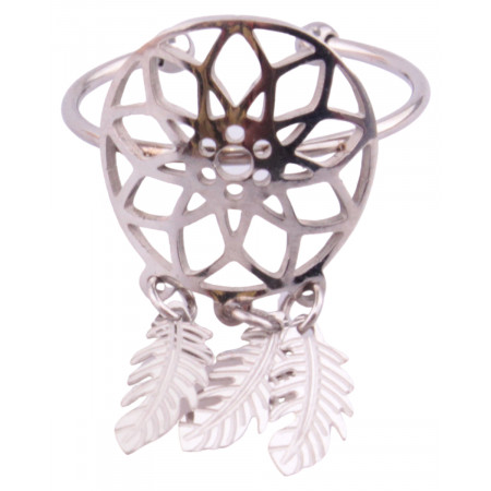 Bague attrape rêves acier argent MILE MILA