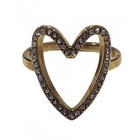 Bague femme coeur strass