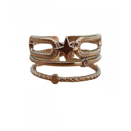 Bague femme acier doré Lucinda