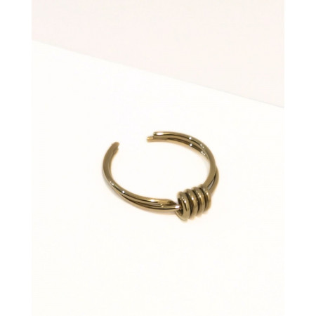 Bague femme acier doré Liv