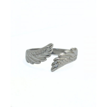 Bague femme acier argenté ailes