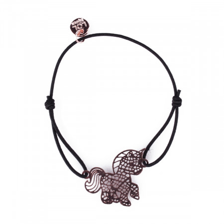 Bracelet LOL élastique noir licorne filigrane cuivrée