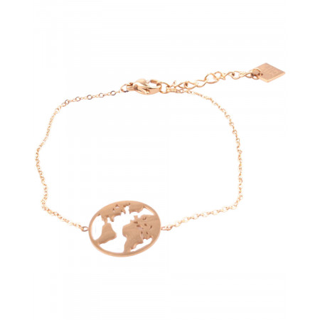 Bracelet MILE MILA Globe terrestre acier doré