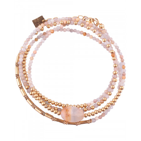 Bracelet MILE MILA doré et rosé perle ciselée
