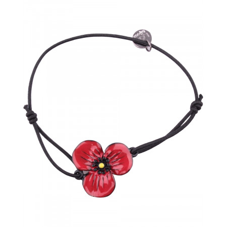 Bracelet LOL élastique coquelicot rouge trois pétales