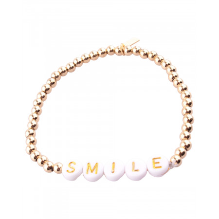 Bracelet acier perles dorées Smile
