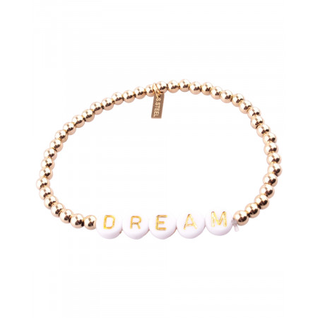 Bracelet acier perles dorées Dream