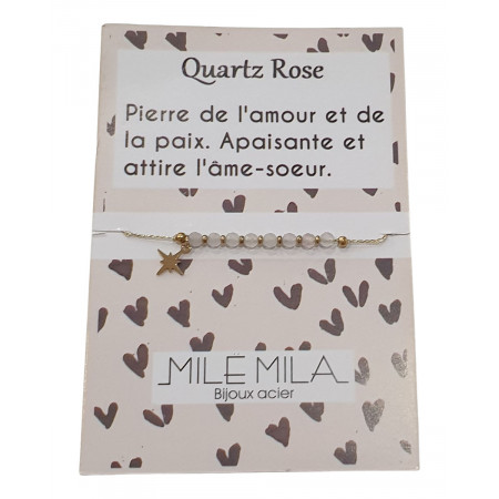 Bracelet Quartz Rose acier 