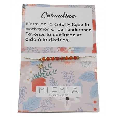 Bracelet Cornaline acier 