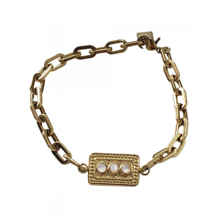 Bracelet acier doré et nacre Abi