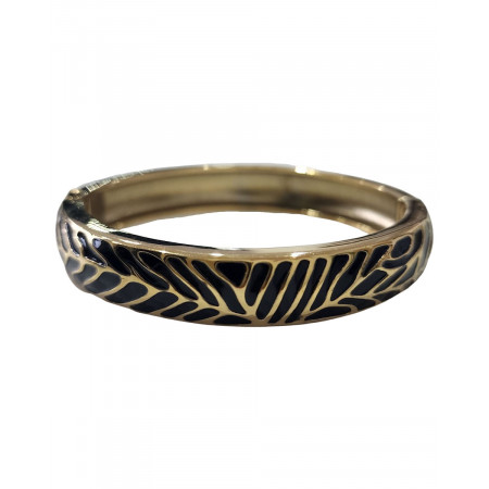 Bracelet femme jonc noir et doré