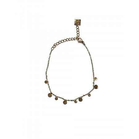 Bracelet femme acier doré petits ronds