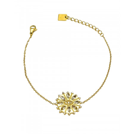 Bracelet acier doré et strass Odélia