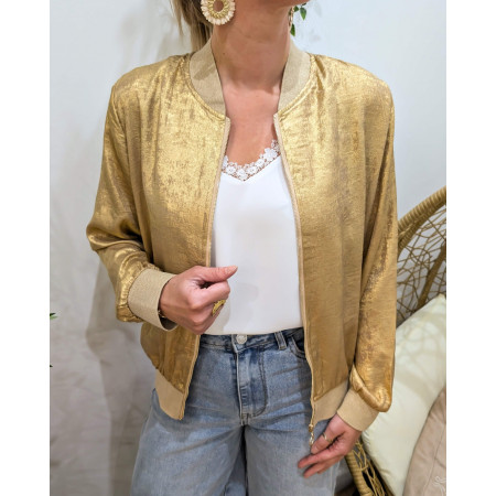 Bombers femme doré foncé irisé