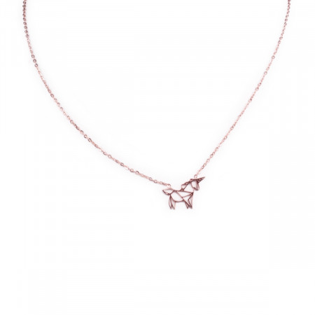 Collier MILE MILA acier cuivré licorne