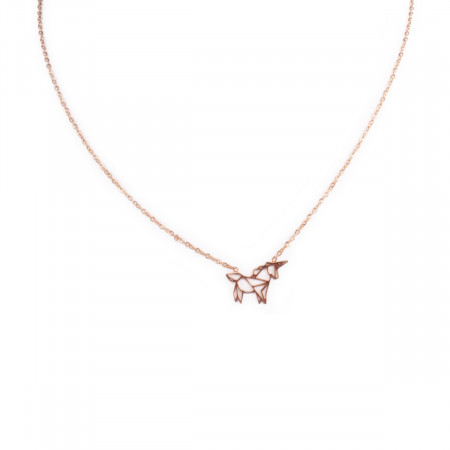 Collier MILE MILA acier doré licorne