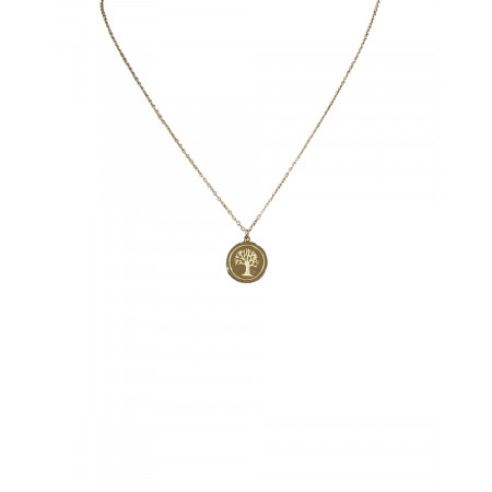 Collier femme doré médaillon arbre de vie