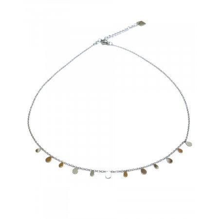 Collier femme argenté petites gouttes
