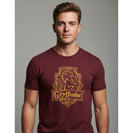 Tee-Shirt Harry Potter Gryffondor homme bordeaux