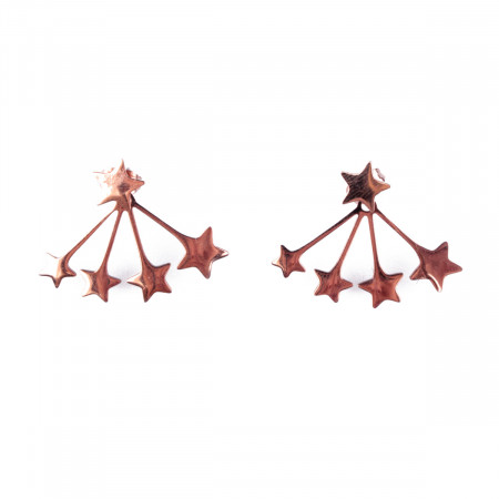 Boucles d'oreilles MILE MILA acier cuivré explosion d'étoiles 