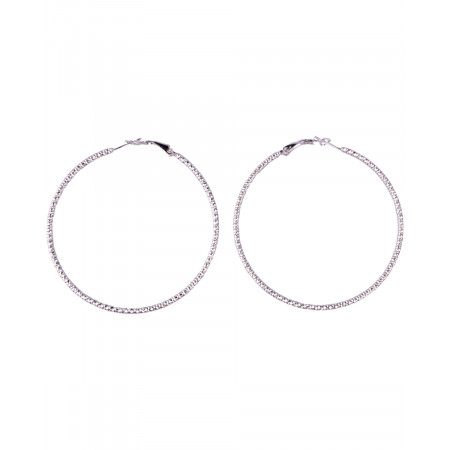 Boucles d'oreilles Anneaux acier argent Brillia