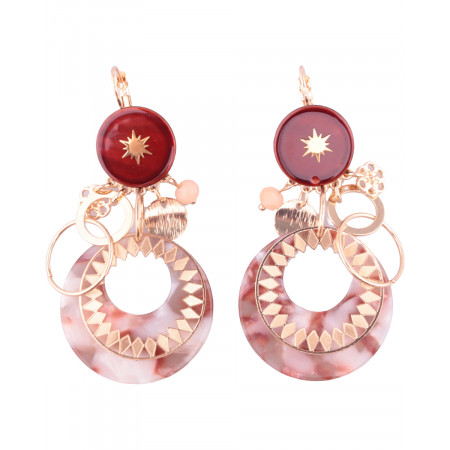 Boucles d'oreilles LOL marrons et dorées Résisoli