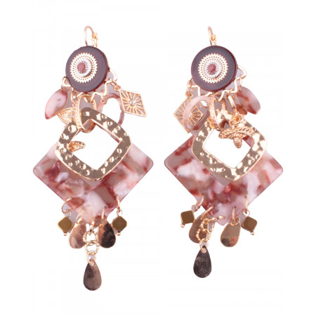 Boucles d'oreilles LOL marrons et dorées Losangilia