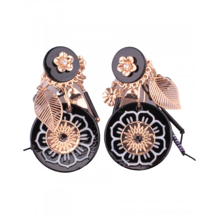 Boucles d'oreilles LOL à clips Floriloli noir et doré