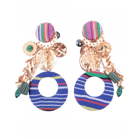 Boucles d'oreilles LOL à clips à tissu rayé Christia