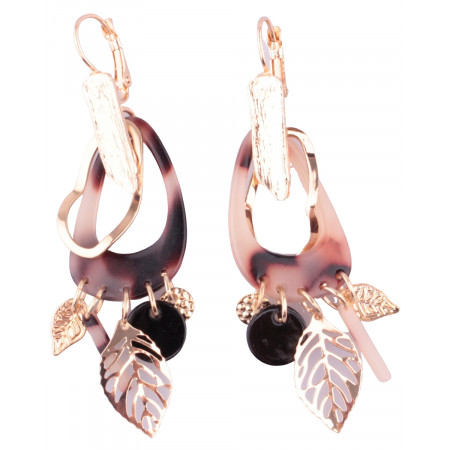 Boucles d'oreilles LOL marron et doré Flaquimarbri