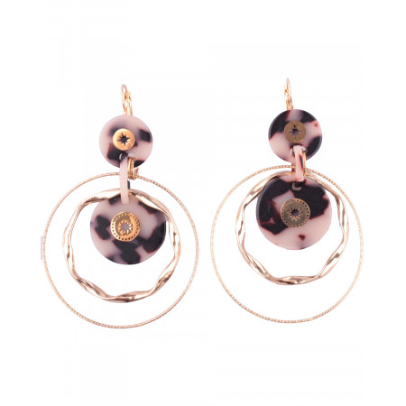 Boucles d'oreilles LOL dorées et noires Filamelis