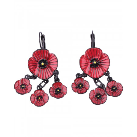 Boucles d'oreilles bouquet de coquelicots rouges LOL