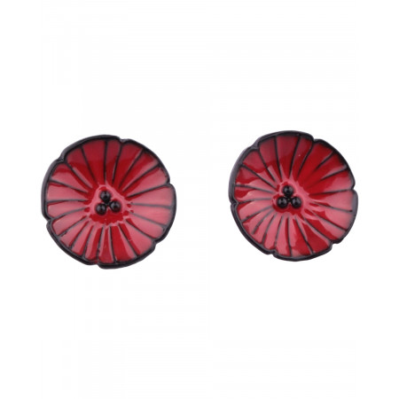 Boucles d'oreilles LOL coquelicots rouges pavot