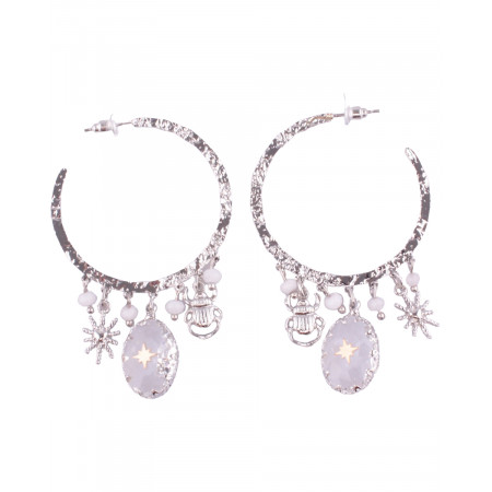 Boucles d'oreilles LOL Anneaux argent perles translucides Scaratoili