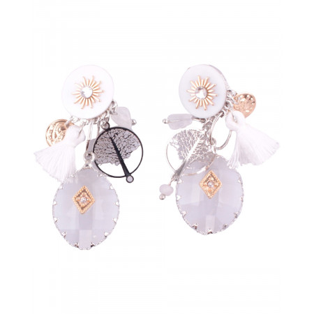 Boucles d'oreilles LOL à clips blanches Perlivie