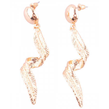Boucles d'oreilles LOL plumes tourni dorées