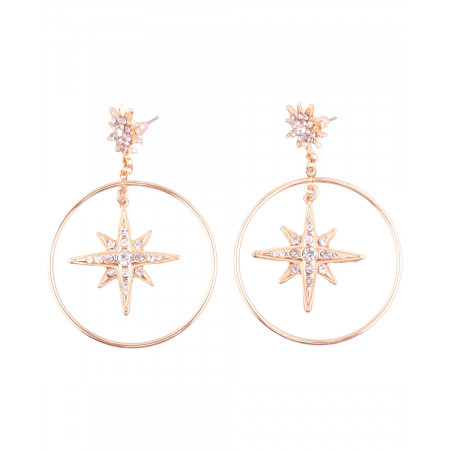 Boucles d'oreilles LOL anneaux étoiles suspendues dorées