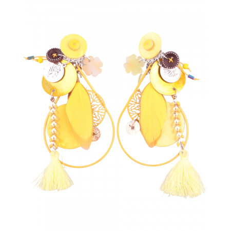 Boucles d'oreilles LOL à clips jaunes Romiplumi