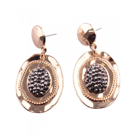 Boucles d'oreilles pendantes ovale doré