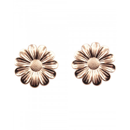 Boucles d'oreilles acier doré fleur