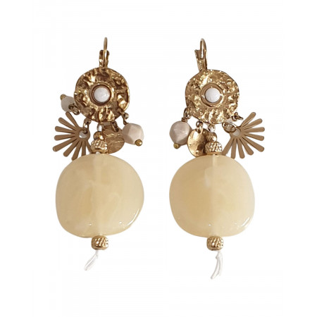 Boucles d'oreilles acier doré Savana