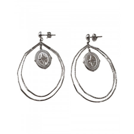 Boucles d'oreilles acier argent Anaïs