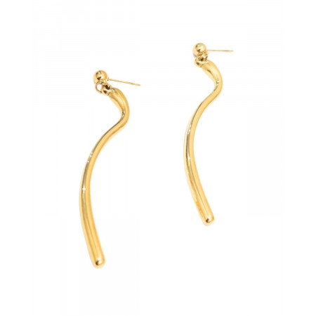 Boucles d'oreilles femme acier doré zig zag