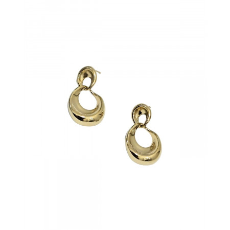 Boucles d'oreilles femme acier doré petits cercles