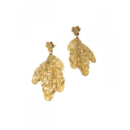 Boucles d'oreilles femme acier doré Erell