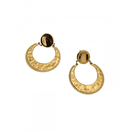 Boucles d'oreilles femme acier doré lune