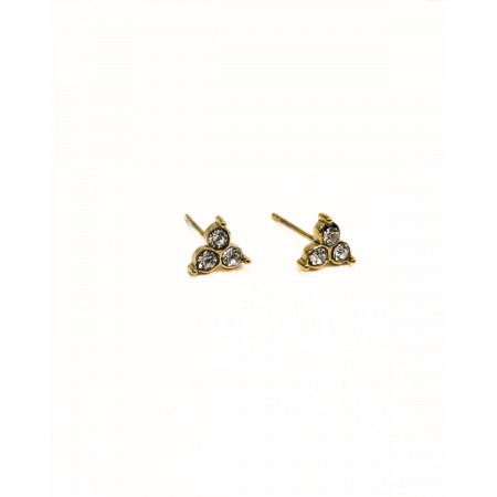 Boucles d'oreilles femme acier zirconium 3 ronds